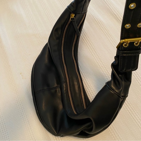 Antik Kraft Black Hobo Bag with Gold Accents - Picture 2 of 4